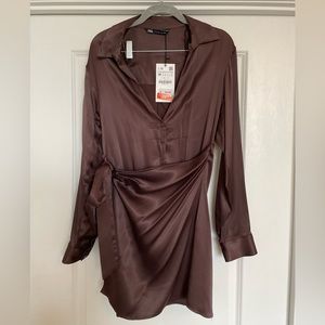 Zara silk wrap dress
